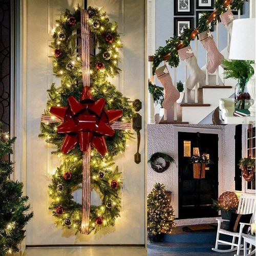 Vista 4 de LAMPHOME Luces de Navidad de color blanco cálido, 34.1 pies, 100 luces LED impermeables para árbol de Navidad con 8 modos, decoraciones de Navidad