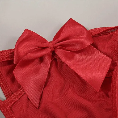Vista 4 de Sexy Lingerie Set for Women Naughty Play Harness Straps Crotchless Seamless Babydoll Strappy Boudoir Outfits
