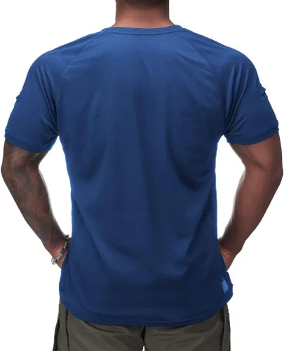 Vista 3 de IDOGEAR Camisas tácticas de cuello redondo para hombre, camiseta atlética de manga corta, camisetas deportivas para exteriores