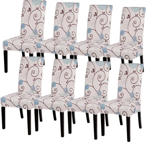 Vista 65 de SearchI Juego de 2 fundas elásticas para sillas Parsons de comedor, fundas elásticas con estampado de elastano, extraíbles, lavables, fundas