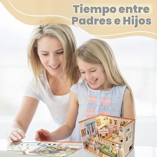Vista 6 de Flever Kit de casa de muñecas en miniatura, habitación creativa con muebles para regalo romántico de San Valentín (debido a conocerte)