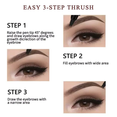 Vista 5 de Lápiz de cejas impermeable para mujer, lápiz de cejas de tatuaje de microblading, de larga duración todo el día, crea un aspecto natural