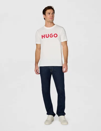 Vista 6 de Hugo Men's Print Logo Short Sleeve T-Shirt Blanco
