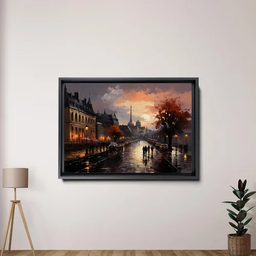 Vista 2 de Eiffel Tower painting, Eiffel Tower wall art, depiction of the Eiffel Tower at night in brilliance
