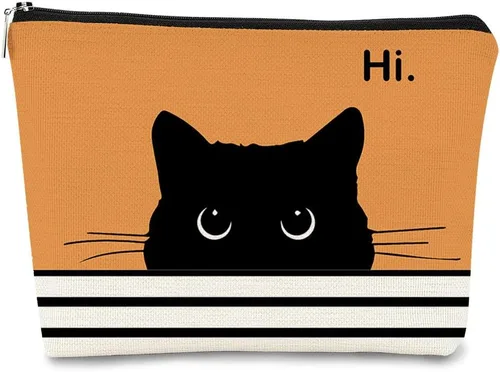 Vista 35 de Regalos de Gatos - Pequeña bolsa de maquillaje, bolsa de cosméticos para amantes de los gatos, bolsa de maquillaje para adolescentes y mujeres, cat 1