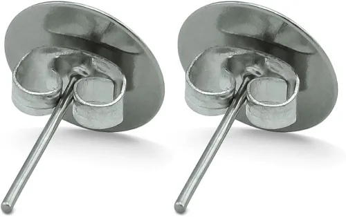 Vista 3 de GRAPHICS & MORE Pendientes de tuerca chapados en plata con diseño de pájaro del noreste de acuarela con forma de titmouse