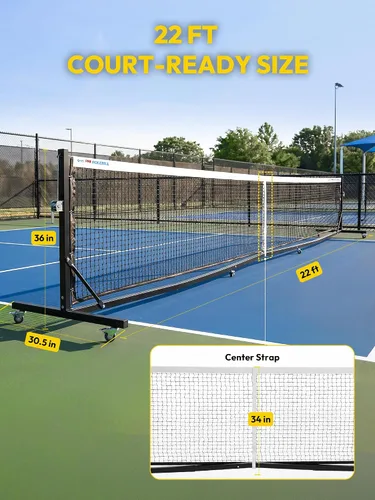 Vista 5 de A11N SPORTS Pro Pickleball Net with Wheels, 22 FT Regulation
