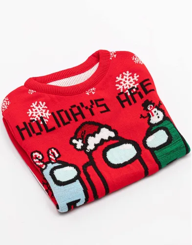 Vista 3 de Among Us Jersey de Navidad para niños y niños, diseño de tripulación