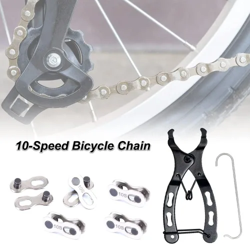 Vista 7 de Kit de herramientas de reparación de cadena de bicicleta con 5 pares de eslabones rápidos para cadena de 10 velocidades Saipe Bike Chain Link Tool