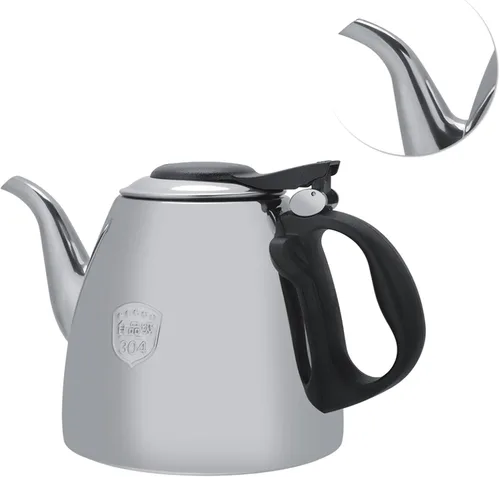 Vista 9 de Tetera de estufa de acero inoxidable de 1.2 l y 1.5 L, tetera para té, cafetera, hervidor de agua, mango resistente al calor (1.2L)