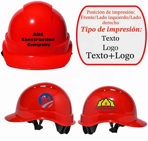 Vista 2 de Casco de seguridad personalizado para construcción Casco de trabajo de seguridad con suspensión de trinquete ajustable de ala completa con carcasa
