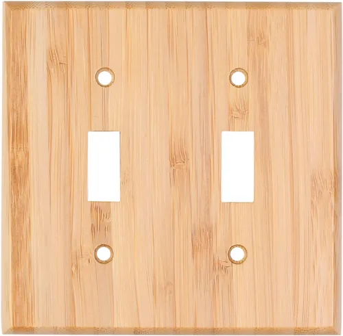 Vista 15 de 10 piezas de placa de interruptor de luz de salida de doble agujero de madera de 4.5 x 2.76 pulgadas, placa de pared de madera cruda, cubierta