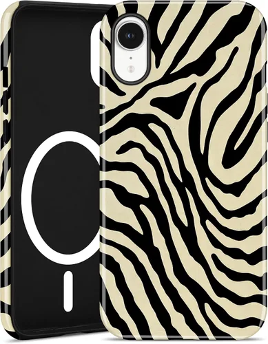 Vista 95 de Jusy Funda magnética Zebra para iPhone XR, color negro