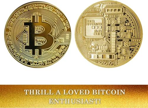 Vista 4 de Moneda Bitcoin de 12 piezas, fichas conmemorativas físicas de Bitcoin doradas con funda protectora, coleccionables de criptomonedas Blockchain