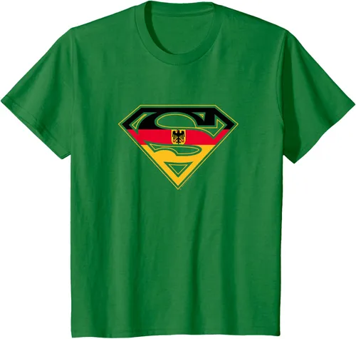 Vista 4 de Superman Camiseta German Shield, Azul / Patchwork, S Rojo