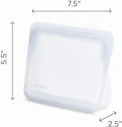 Vista 6 de Stasher Mini bolsa de silicona reutilizable de alta calidad, transparente