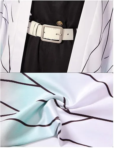 Vista 3 de Rarashik Traje de capa de Halloween para mujer, disfraz de kimono Kochou Shinobu para cosplay