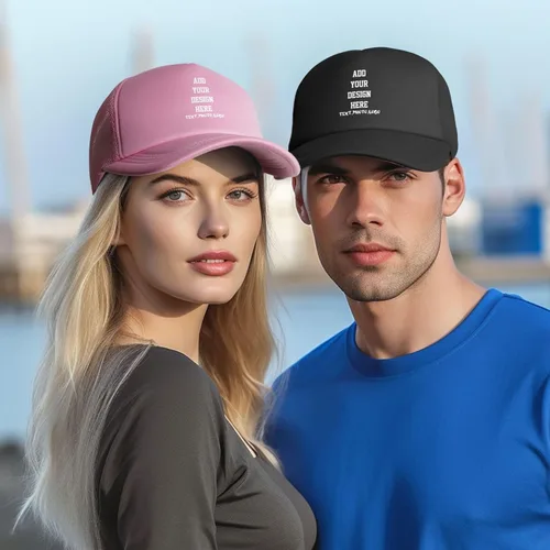 Vista 6 de Sombrero personalizado para diseñar el tuyo, sombreros clásicos personalizados para hombres y mujeres, gorra de béisbol personalizable para papá