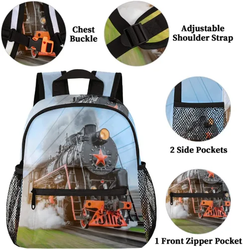 Vista 3 de cfpolar Linda mochila para niños, mini mochila de 12 pulgadas para niños, mochila preescolar, mochila para guardería, jardín de infantes, Steam