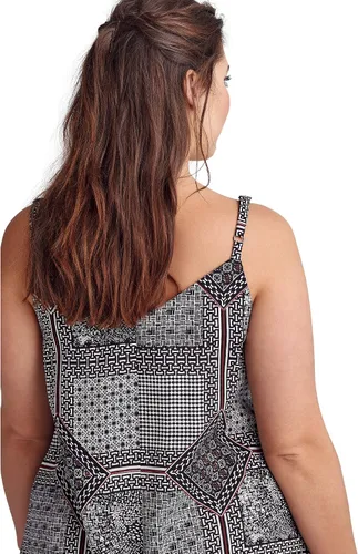 Vista 4 de Ellos Vestido con dobladillo de punto en talla grande para mujer