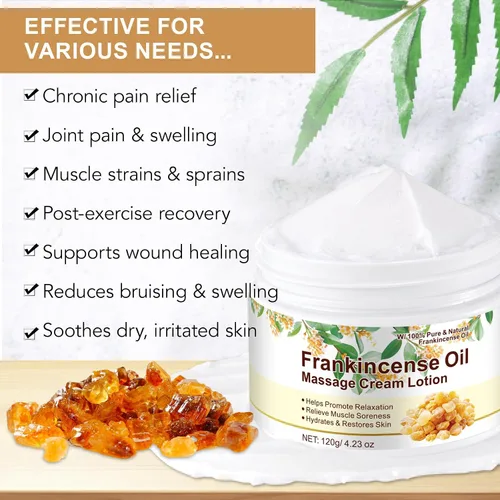 Vista 6 de Bálsamo de incienso para antienvejecimiento, soporte muscular, crema de incienso hidratante profunda para piel sensible, piel seca - hidratante