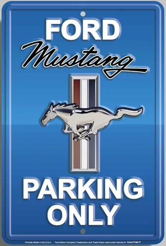 Vista 2 de Hangtime Letrero de estacionamiento solo para Ford Mustang (aluminio, lima grabber)