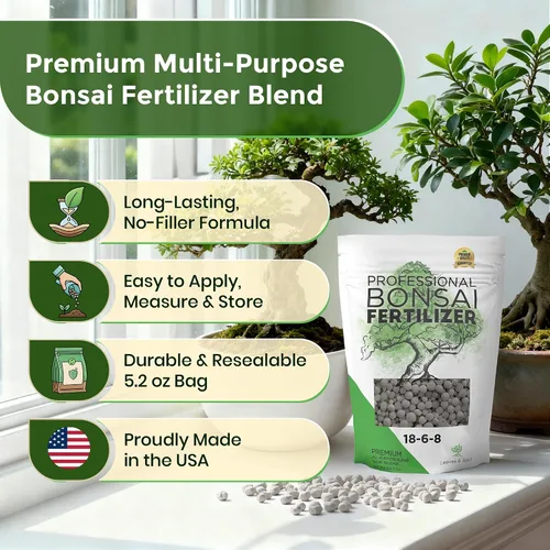 Vista 2 de Leaves and Soul - Pellets de fertilizante para bonsái Pellets de liberación lenta 18-6-8 para plantones, plantas maduras, todos los tipos