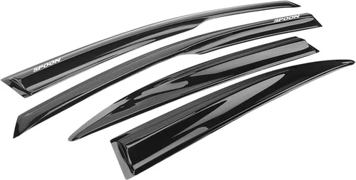 Vista 3 de EVPROXP - Visera de ventana compatible con Civic 4DR 06-11 Side Window Vent Deflector, Dark Smoke Tinted, JDM Mug Tape On Style, with White