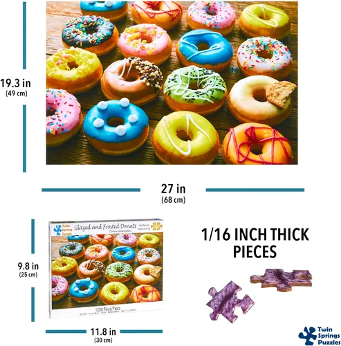 Vista 7 de Twin Spring Goods - Rompecabezas de 1000 piezas, donas esmaltadas y esmeriladas