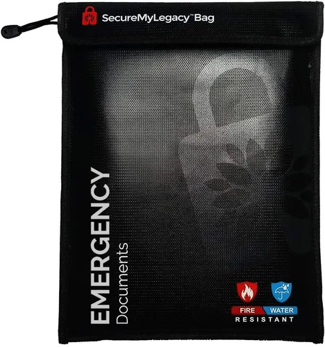 Vista 6 de Secure My Legacy - Bolsa ignífuga (paquete de 4): bolsas de documentos ignífugas, soporte para documentos de seguridad contra incendios