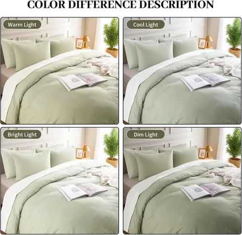 Vista 365 de NEXHOME PRO Funda de edredón Twin XL 100% algodón lavado, transpirable, duradera, texturizada, similar al lino, juego de ropa de cama para el hogar