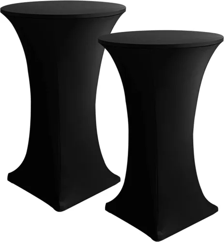 Vista 26 de HolidayIdeas Fundas para Mesa de Cóctel, Paquete de 2 - Manteles de Cóctel de Spandex Elástico Ajustado con Esquinas Cuadradas
