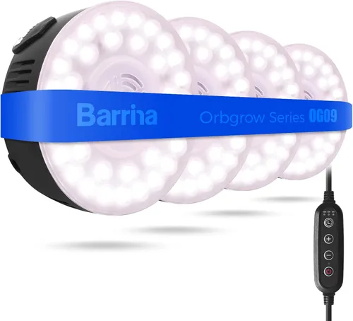 Vista 20 de Barrina Orbgrow OG09 Puck - Luz LED de crecimiento, 5000 K 9 W (equivalente a 135 vatios), luces de plantas para plantas de interior de espectro