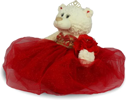 Vista 9 de KINNEX COLLECTIONS SINCE 1997 Centro de mesa grande de 20.0 in de oso de peluche de quinceañera, vestido elegante, regalo de recuerdo de gran