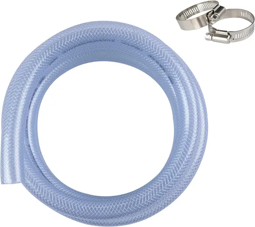 Vista 11 de Tubo de PVC trenzado transparente de alta presión, flexible, 1/2" DI, 10 pies