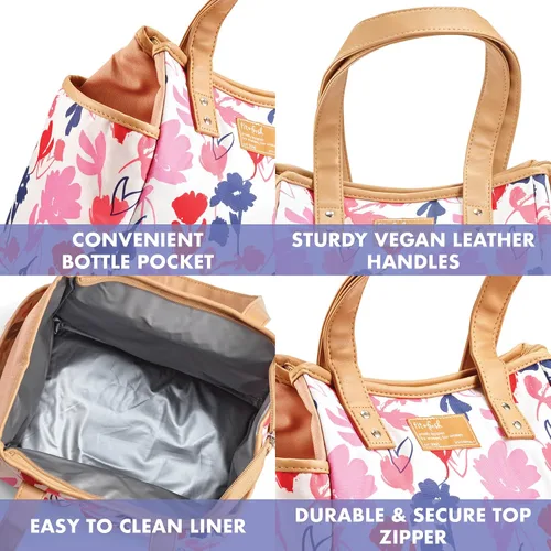 Vista 3 de Fit & Fresh Bolsa de almuerzo para mujeres, bolsa de almuerzo aislada para mujeres para el trabajo, a prueba de fugas y resistente a las manchas
