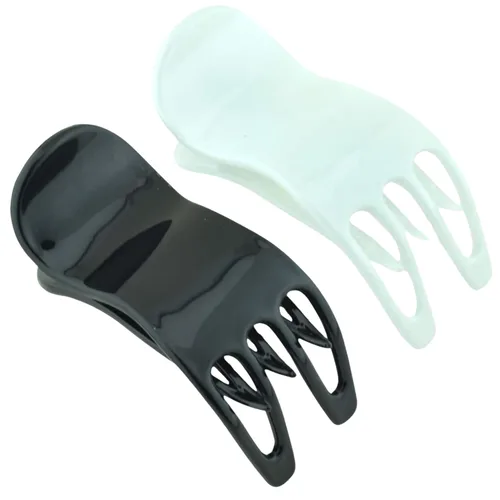 Vista 11 de Parcelona French Simply Bear Paw Medium 3 pulgadas Celuloide antideslizante lateral deslizante en la mandíbula Yoga para cabello fino moda