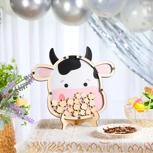 Vista 7 de Geelin Libro de invitados para baby shower, alternativas, decoración de vaquero para baby shower, libro de invitados con marco de fotos y 50 piezas