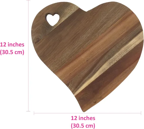 Vista 3 de Tabla de charcutería en forma de corazón – Tabla de charcutería de corazón, tabla de chautierre, tabla de cortar para pechuga, plato de carne