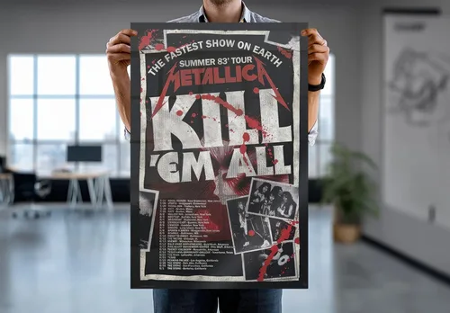 Vista 7 de Metallica - Póster musical (Kill 'Em All Tour 1983) (Tamaño: 24" x 36") (Cartel laminado)