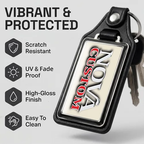 Vista 3 de Brotherhood Car Key Chain for Nova - Classic Models Keychain for Men and Blanco antiguo - Personalizado 1975