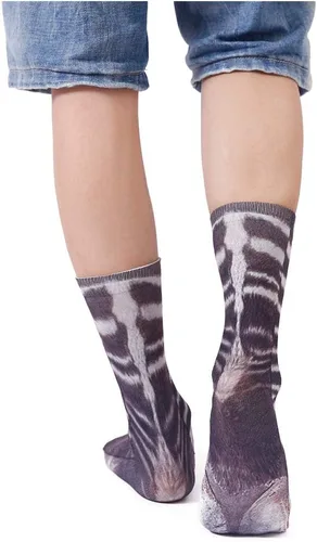 Vista 5 de Divertidos calcetines de patas de animales, calcetines novedosos locos 3D de pata de gato y perro, calcetines de Navidad para mujeres y hombres