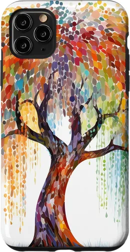 Vista 13 de Weeping Willow Tree Colorful Mosaic Case for iPhone 17