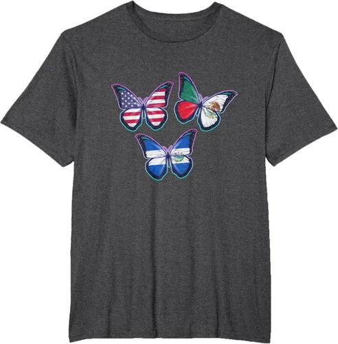 Vista 21 de Multiculti Heritage. Camiseta El Salvador México y Estados Unidos