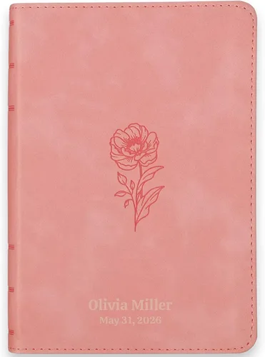 Vista 13 de Biblia impresa grande personalizada KJV para adultos, nombre grabado Marrón