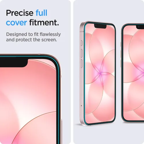 Vista 5 de Spigen Protector de pantalla de vidrio templado [GlasTR EZ FIT] diseñado para iPhone 14/iPhone 13 Pro/iPhone 13 [protección de sensor/ paquete de 2]