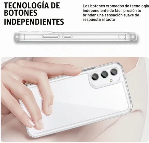 Vista 4 de Funda para Samsung A34 5G, Samsung Galaxy A34 5G, con protector de pantalla de vidrio templado, 4 bolsas de aire integradas, no amarillea, funda