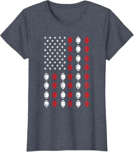 Vista 43 de Camiseta patriótica de jugador atleta del 4 de julio de fútbol americano, Negro