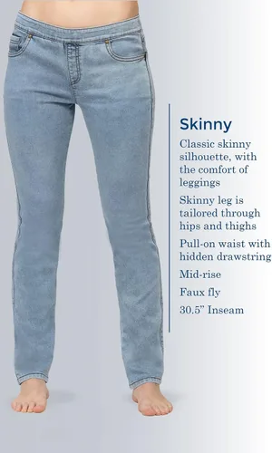 Vista 3 de Jeans PajamaJeans con corte ancho y tejido elástico, para mujer