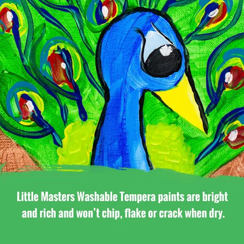 Vista 4 de Handy Art Little Masters - Pintura al temple lavable, galón, amarillo, 214-710, 128 onzas líquidas y paquete de pintura roja (paquete de 2)